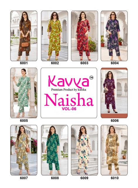 Kavya naisha vol-6 coord set wholesale in surat
